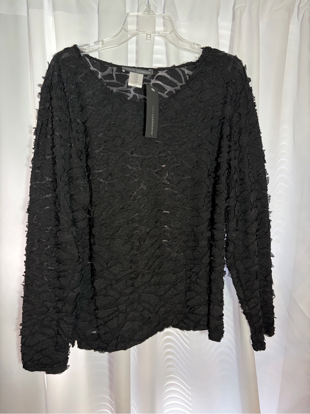 NWT ELEMENTE CLEMENTE Blouse - Black Shirt Nepal size XL